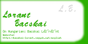 lorant bacskai business card